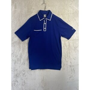 FootJoy Mens M Polo Shirt Blue Athletic Fit Ritz-Carlton Members Club Pocket